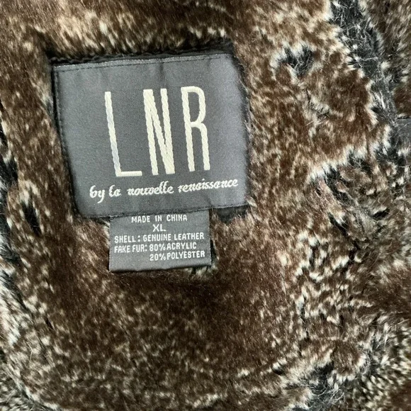 LNR Penny Lane Style Real Suede Leather, Faux Fur Coat, Black, XL, EUC - Picture 8 of 11